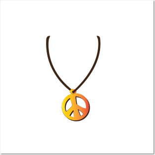 Peace Sign Necklace for Hippies Posters and Art